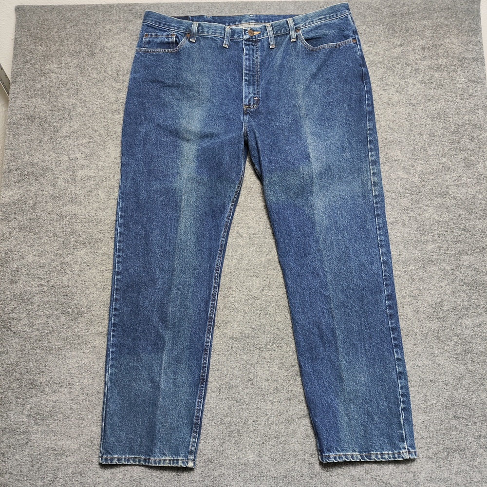 Wrangler Jeans Mens 44x30 Blue Medium Wash Regular Straight Denim Pants 96501MR